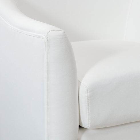 Ethel Swivel Nursery Glider - Pearl White Nursery Glider | Glider Chairs | Kinwell Furniture | Modern Nursing Chairs | Recliners & Rockers